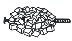Pulsera Cube, pulsera llamativa de caucho natural negro
